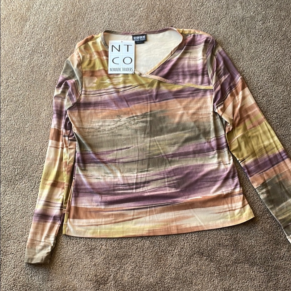 Nomadic Traders Earthy Tones Long Sleeve Top